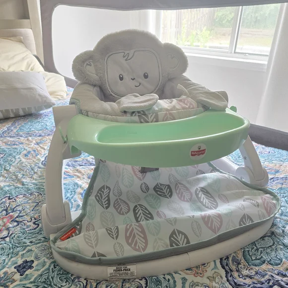Fisher-Price Monkey Baby Seat with Green Tray - Picture 1 of 9
